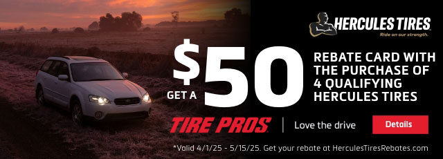 Hercules Tire Rebate Banner
