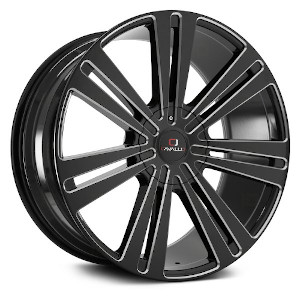 Cavallo CLV-16 Gloss Black W/ Milled Spokes