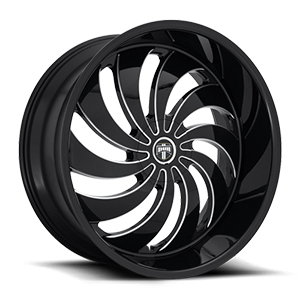 Dub Cojones S242 Gloss Black W/ Milled Spokes