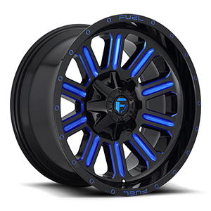 Fuel Hardline D646 Gloss Black W/ Blue Milled Spokes