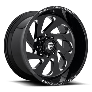 Fuel Vortex D637 Gloss Black W/ Milled Spokes