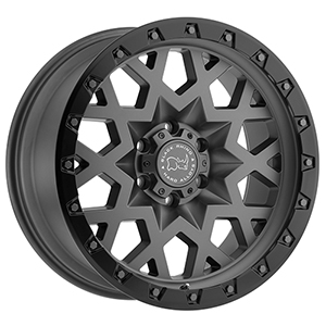 Black Rhino Sprocket Matte Gunmetal W/ Black Lip