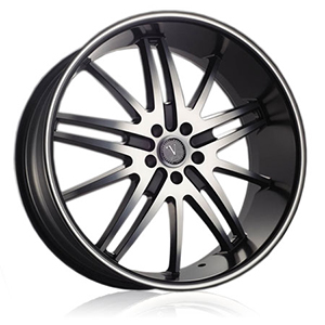 Velocity Wheel VW910 Black Machined w/ Machined Lip