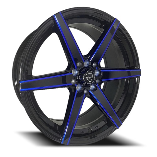 Elegance E002 Gloss Black W/ Candy Blue Face