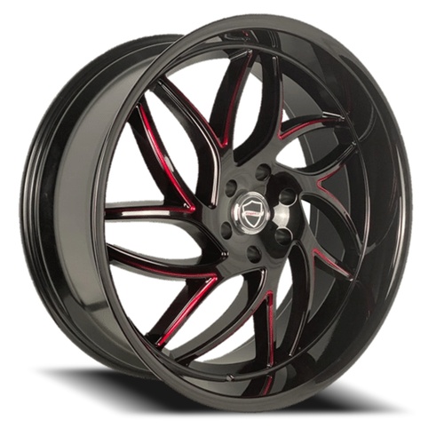 Elegance Magic Gloss Black W/ Candy Red Milled Accents