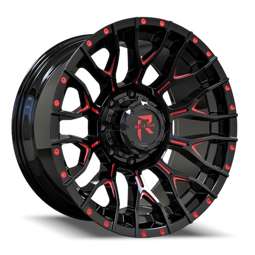 Revenge Rv201 Black Milled With Red Tint