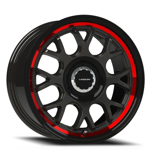 Vision Off-Road Alpine 478 Gloss Black With Red Tinted Brushed Lip