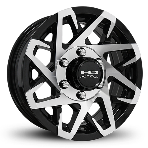 HD Trailer Wheels Canyon Gloss Black W/ Machined Face