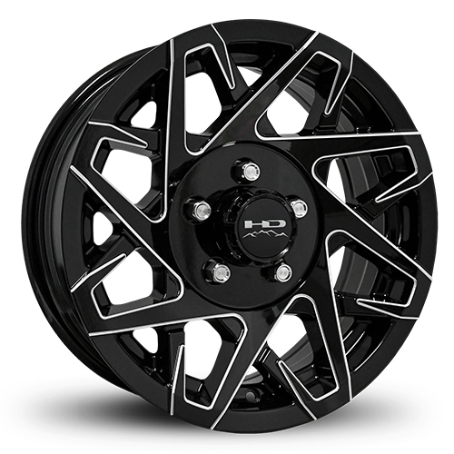 HD Trailer Wheels Canyon Gloss Black W/ Milled Edges