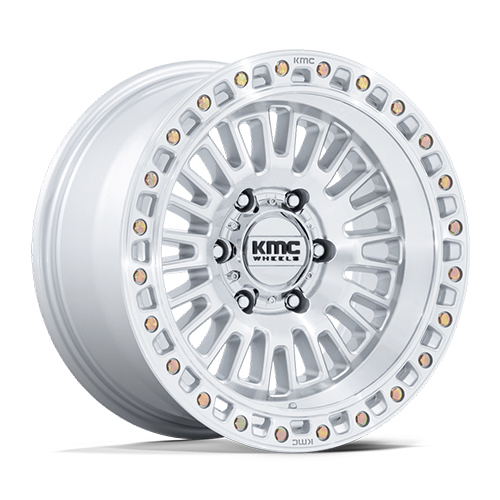 KMC Aztec KM554 Gloss Silver With Machined Face