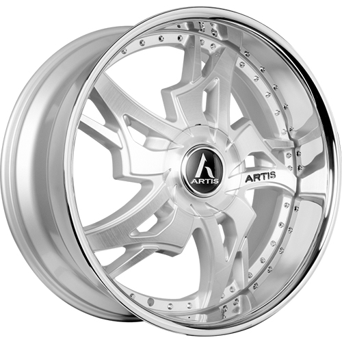 Lexani Laredo XL A208 Silver Machined With Stainless Lip