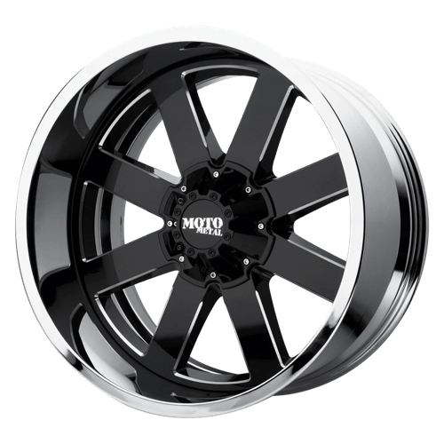 Moto Metal MO200 Gloss Black Milled With Chrome Lip
