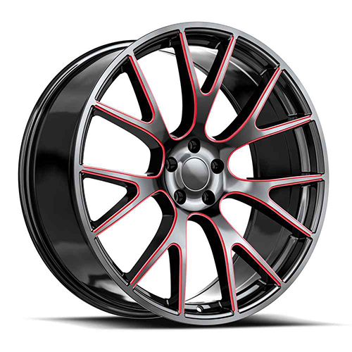 OE Revolution HC-1 Gloss Black With Red Milled Accents