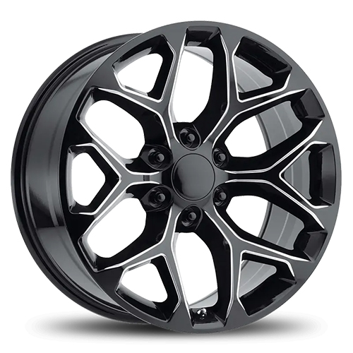 Replica 1 Snowflake RP09 Gloss Black W/ Milled Spoke Edges