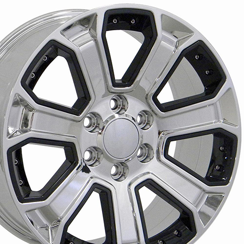 Replica Wheel Chevrolet Silverado CV93B Chrome W/ Black Inserts