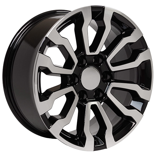 OE Wheels GMC Sierra CV35 Black Machined