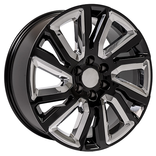 OE Wheels GMC Sierra CV39 Black W/ Chrome