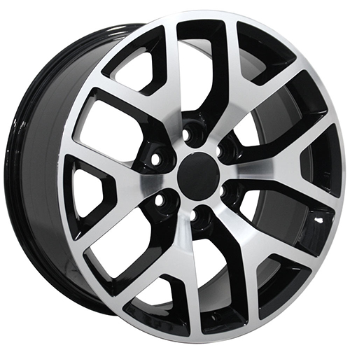 OE Wheels GMC Sierra CV92 Black Machined