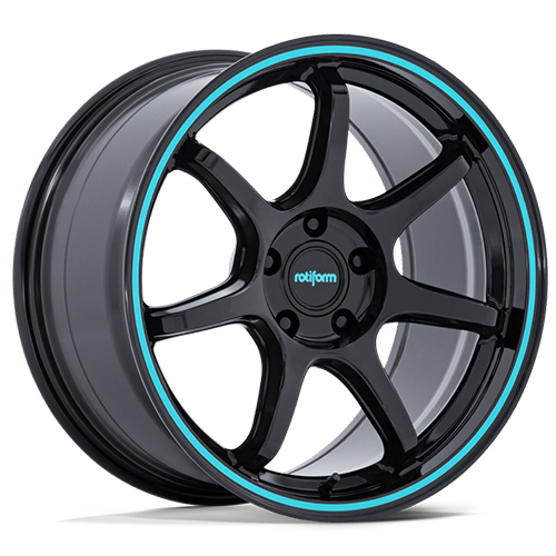 Rotiform BPU RC208 Gloss Black With Teal Stripe