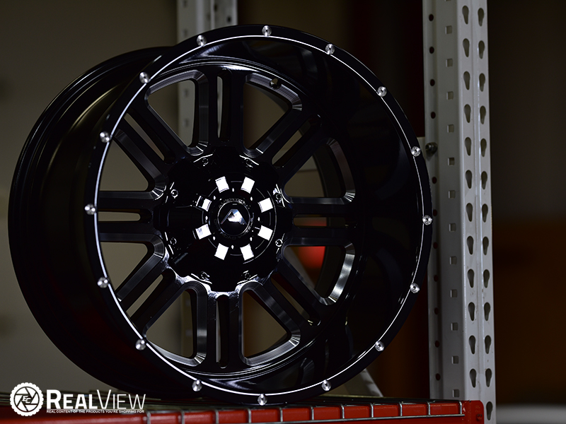 A106 20x12 44 Black Milled Wheels Rims 