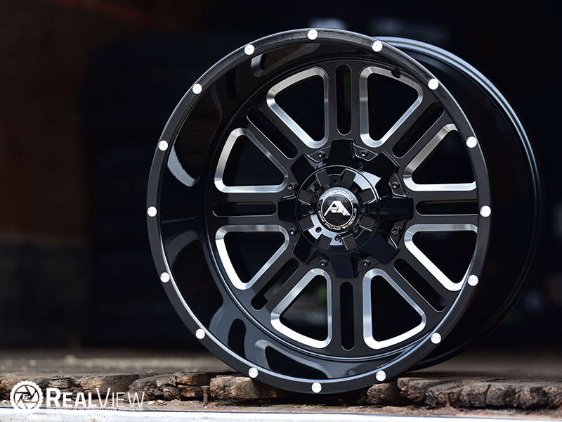 A106 20x12 44 Black Milled Wheels Rims 