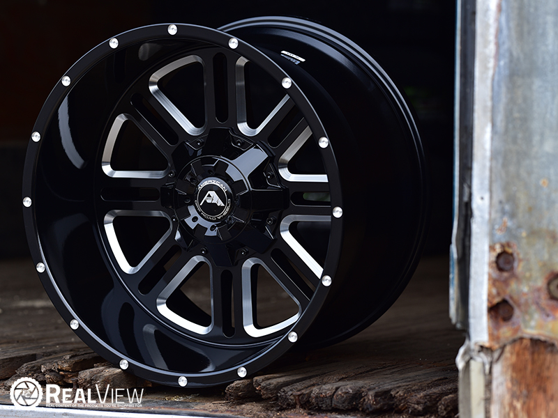 A106 20x12 44 Black Milled Wheels Rims 