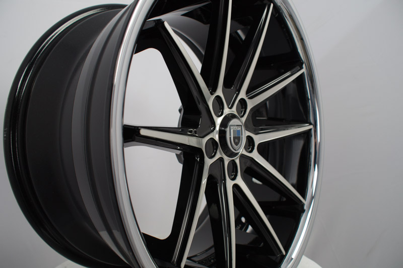 Asanti Black Label Abl 5 20x10 5 Lug Gloss Black Chrome Machined Wheels Rims .JPG