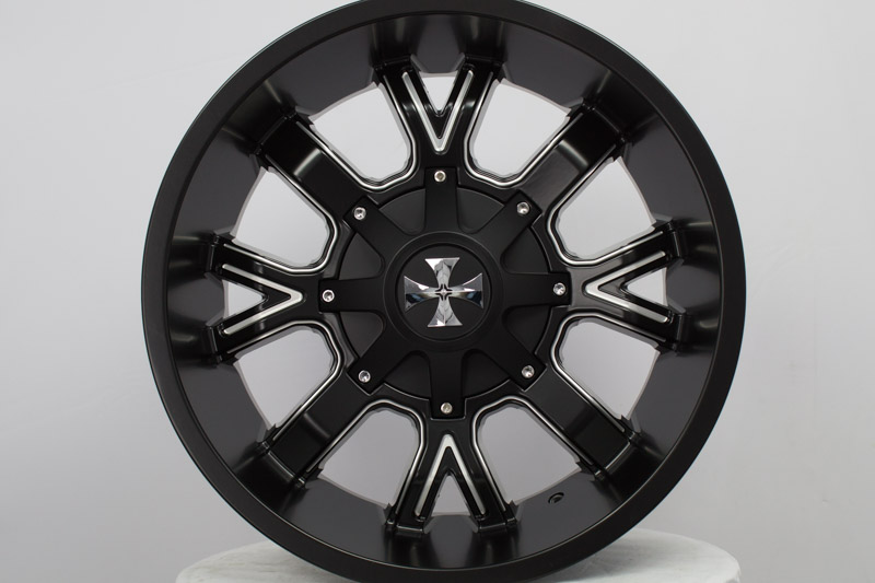 Cali Offroad 9104 20x10 8 Lug Satin Black Milled Wheels Rims .JPG