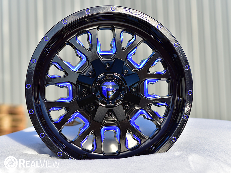 D645 Stroke 18x9 20 Gloss Black Blue Milled Wheels Rims 