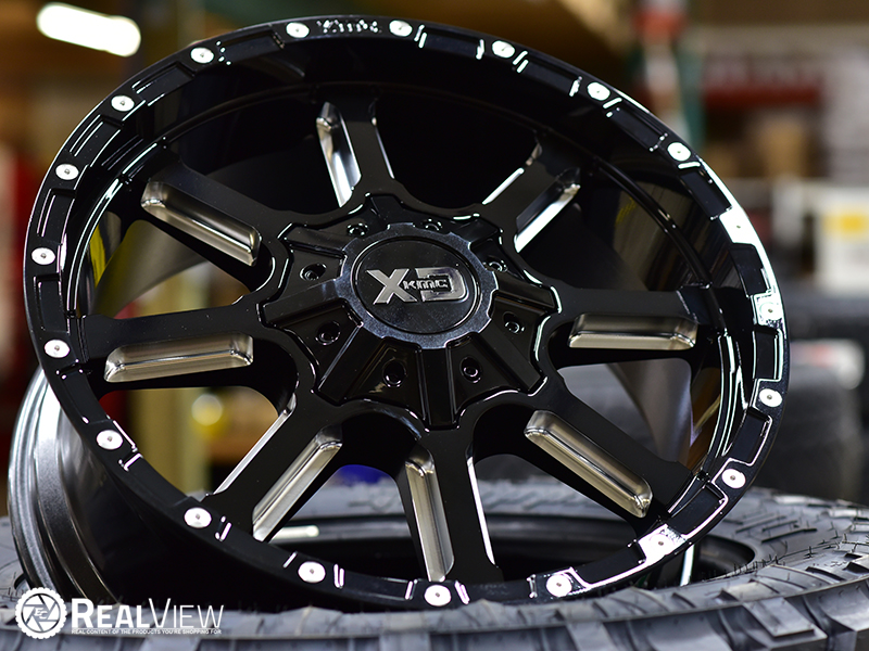 Xd838 Mammoth 20x9 18 Gloss Black Milled Wheels Rims 