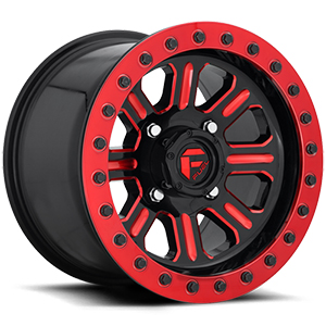 Fuel UTV Hardline D911 Gloss Black Milled Red