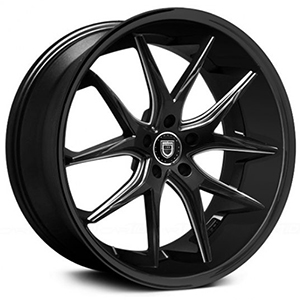 Lexani R-Twelve R12 Gloss Black W/ Milled Spokes