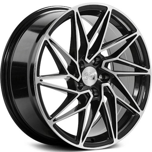 1AV ZX10 Gloss Black W Polished Face - Part Number 818BLNK40ZX10BP-5x112 1AV ZX10 Gloss Black W Polished Face Photo