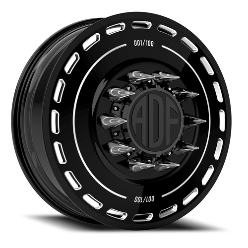 ADF Wheels Ltd Dually Gloss Black/Machined - Part Number D204BM228222-167 ADF Wheels Ltd Dually Gloss Black/Machined Photo
