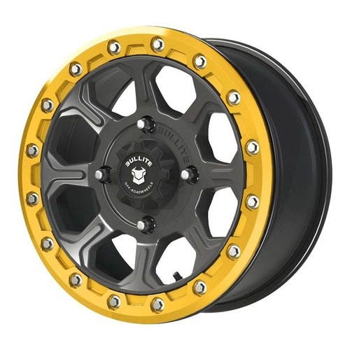 Bullite Bt-03 Satin Black W/ Neo Yellow Beadlock - Part Number BT031407041561127 Bullite Bt-03 Satin Black W/ Neo Yellow Beadlock Photo
