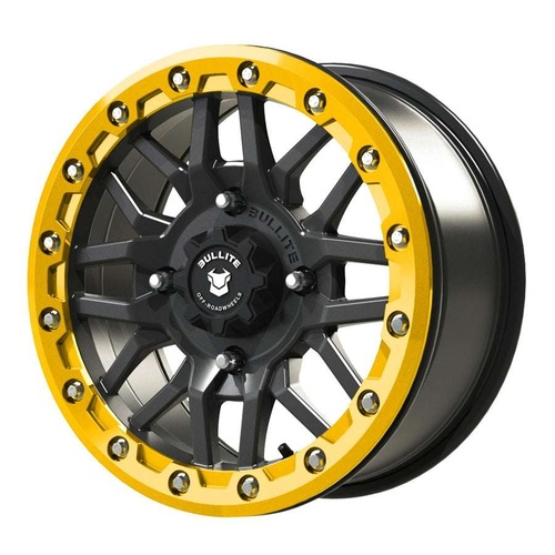 Bullite Bt-06 Satin Black W/ Neo Yellow Beadlock - Part Number BT061507041371227 Bullite Bt-06 Satin Black W/ Neo Yellow Beadlock Photo
