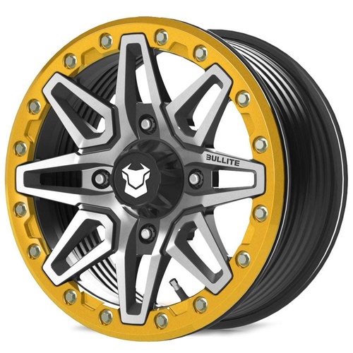 Bullite Pro-03 Satin Black W/ Neo Yellow Beadlock - Part Number BS031507041561227 Bullite Pro-03 Satin Black W/ Neo Yellow Beadlock Photo