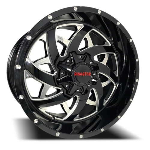 Disaster Off Road D94 Gloss Black W/ Milled Accents - Part Number D94-06135N12GBML Disaster Off Road D94 Gloss Black W/ Milled Accents Photo