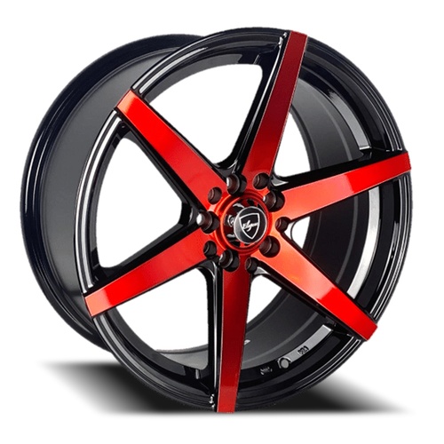 Elegance E002 Gloss Black W/ Candy Red Face Photo