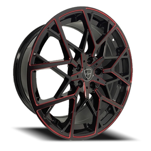 Elegance E009 Gloss Black W/ Candy Red Milled Accents Photo