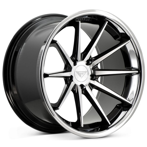 Ferrada FR4 Machined Black W/ Chrome Lip