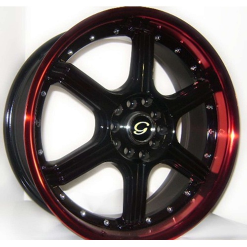 G-Line Alloys G780 Black W/ Red Lip - Part Number 7801875810811438BCRL G-Line Alloys G780 Black W/ Red Lip Photo