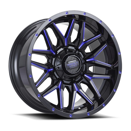Impact Off-Road 819 Gloss Black W/ Blue Milling Photo
