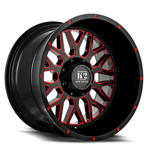 K2 Warrior K08 Black W/ Red Milling - Part Number K082010555150-12RML K2 Warrior K08 Black W/ Red Milling Photo