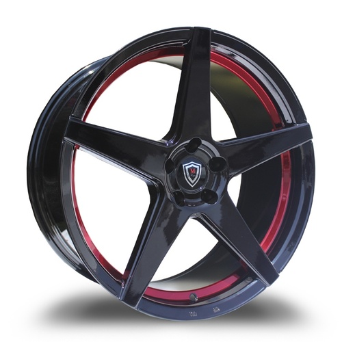 Marquee Wheels M1001 Black w/ Red Inner