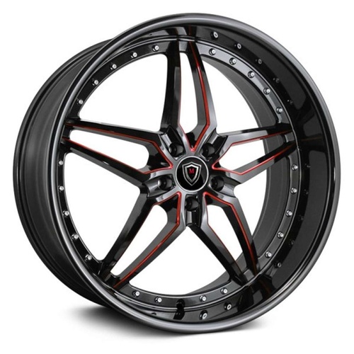 Marquee Wheels M5331A Black W/ Red Milling Photo