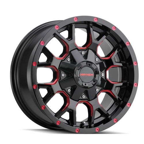 Mayhem Warrior 8015 Gloss Black W/ Red Spokes - Part Number 8015-7981BTR18 Mayhem Warrior 8015 Gloss Black W/ Red Spokes Photo