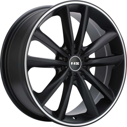NS Wheels Ns9012 Matte Black With Machined Stripe - Part Number NS9012187526+40MBMF NS Wheels Ns9012 Matte Black With Machined Stripe Photo