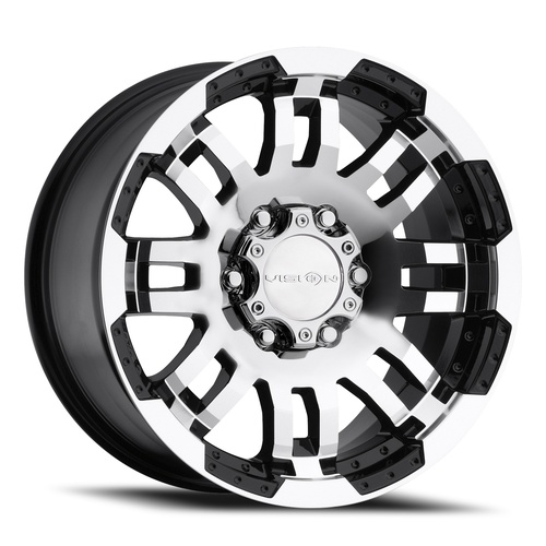 Vision Offroad Warrior 375 Gloss Black Machined Face Photo