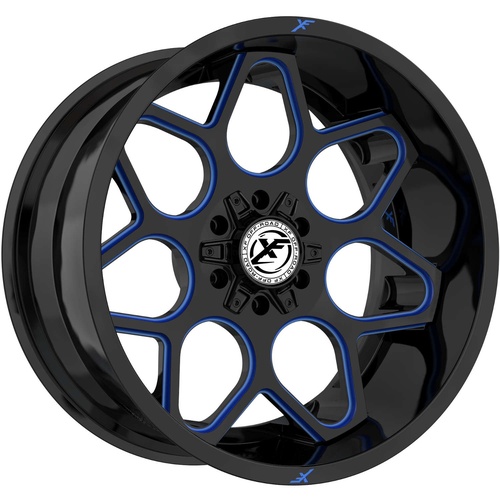 XF Offroad Xf-233 Gloss Black & Blue Milled Photo